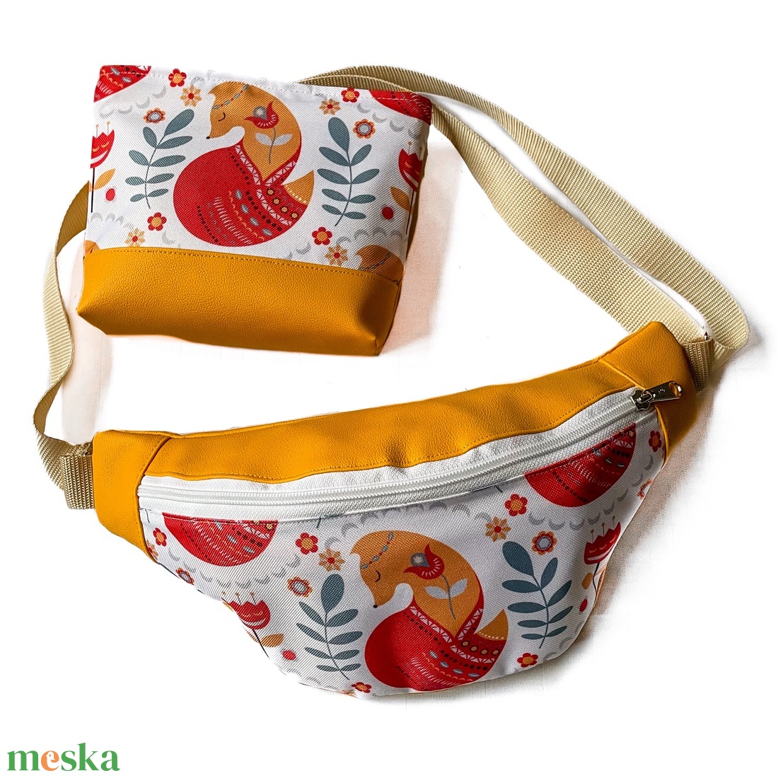 Róka mintás övtáska - táska & tok - övtáska - Meska.hu