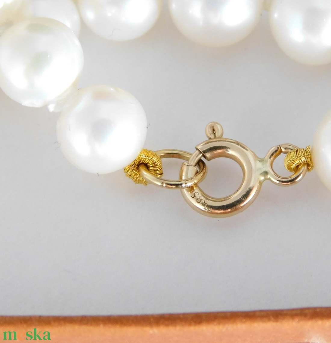 Valódi Gyöngy Nyaklánc 14 K Arany - ékszer - nyaklánc - gyöngyös nyaklánc - Meska.hu