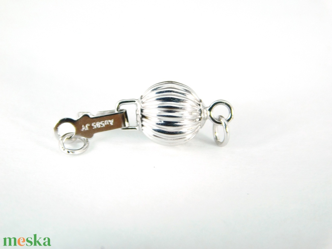 14 K Fehérarany Hullámos Gömbkapocs Nyaklánchoz, Karkötőhöz - kellékek & szerszámok - gyöngyfűzés kellékek - egyéb alkatrész - Meska.hu