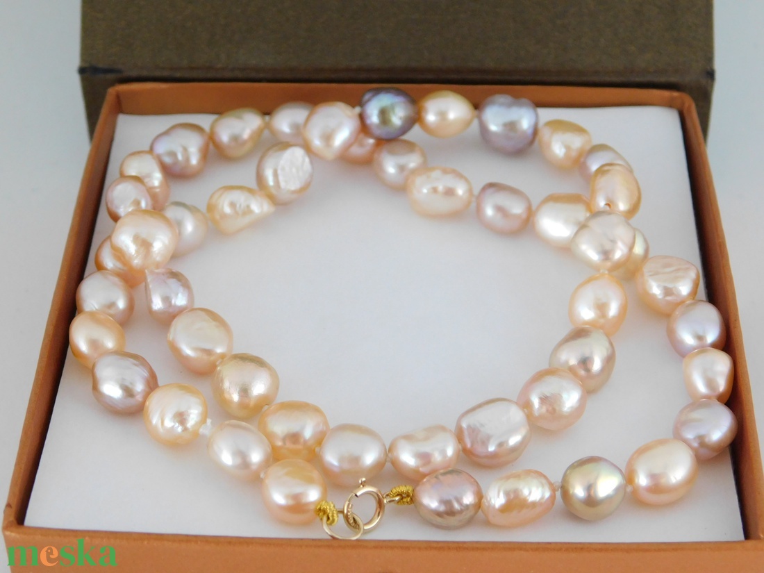 14 K Arany Baroque Multikolor Gyöngy Nyaklánc - ékszer - nyaklánc - gyöngyös nyaklánc - Meska.hu 14 K Arany Baroque Multikolor Gyöngy Nyaklánc - ékszer - nyaklánc - gyöngyös nyaklánc - Meska.hu
