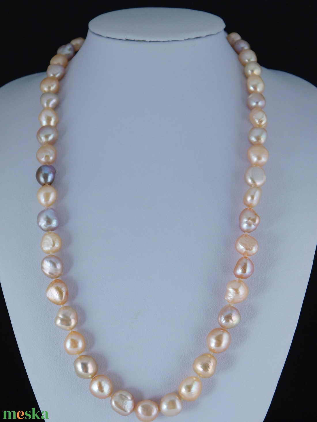 14 K Arany Baroque Multikolor Gyöngy Nyaklánc - ékszer - nyaklánc - gyöngyös nyaklánc - Meska.hu 14 K Arany Baroque Multikolor Gyöngy Nyaklánc - ékszer - nyaklánc - gyöngyös nyaklánc - Meska.hu