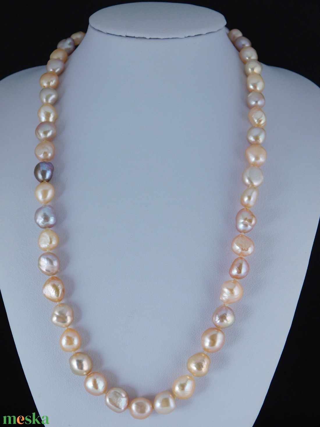 14 K Arany Baroque Multikolor Gyöngy Nyaklánc - ékszer - nyaklánc - gyöngyös nyaklánc - Meska.hu 14 K Arany Baroque Multikolor Gyöngy Nyaklánc - ékszer - nyaklánc - gyöngyös nyaklánc - Meska.hu