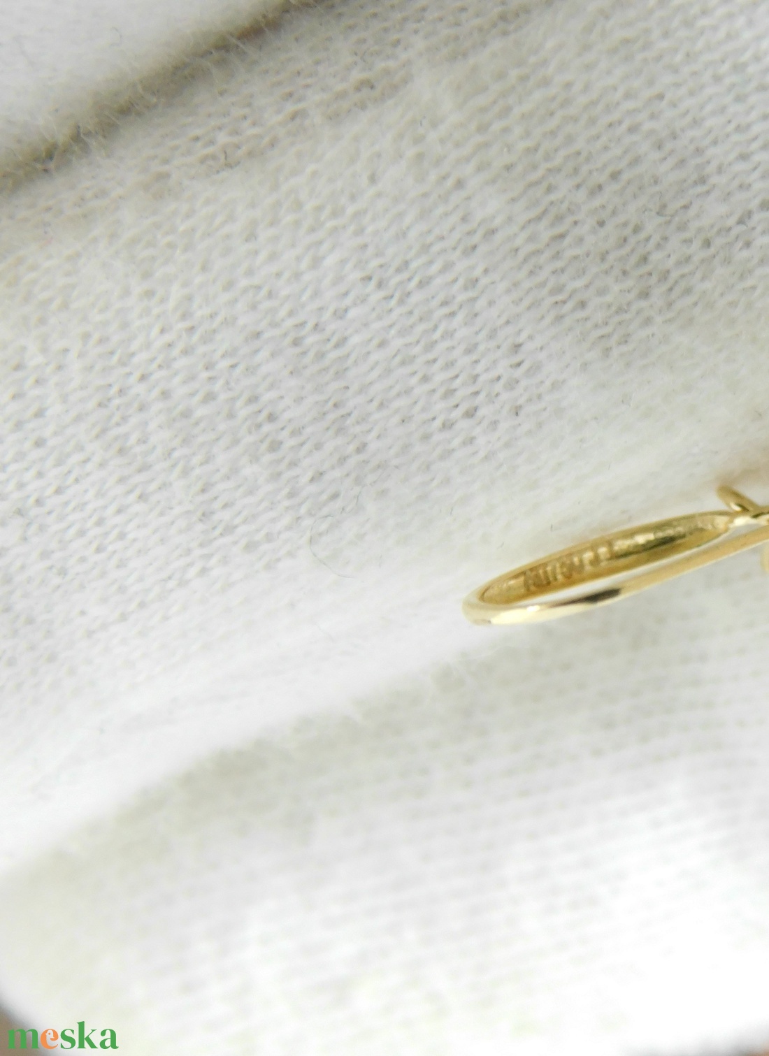 Gyöngy 18 K Arany Lógós Fülbevalók - ékszer - fülbevaló - lógó csepp fülbevaló - Meska.hu