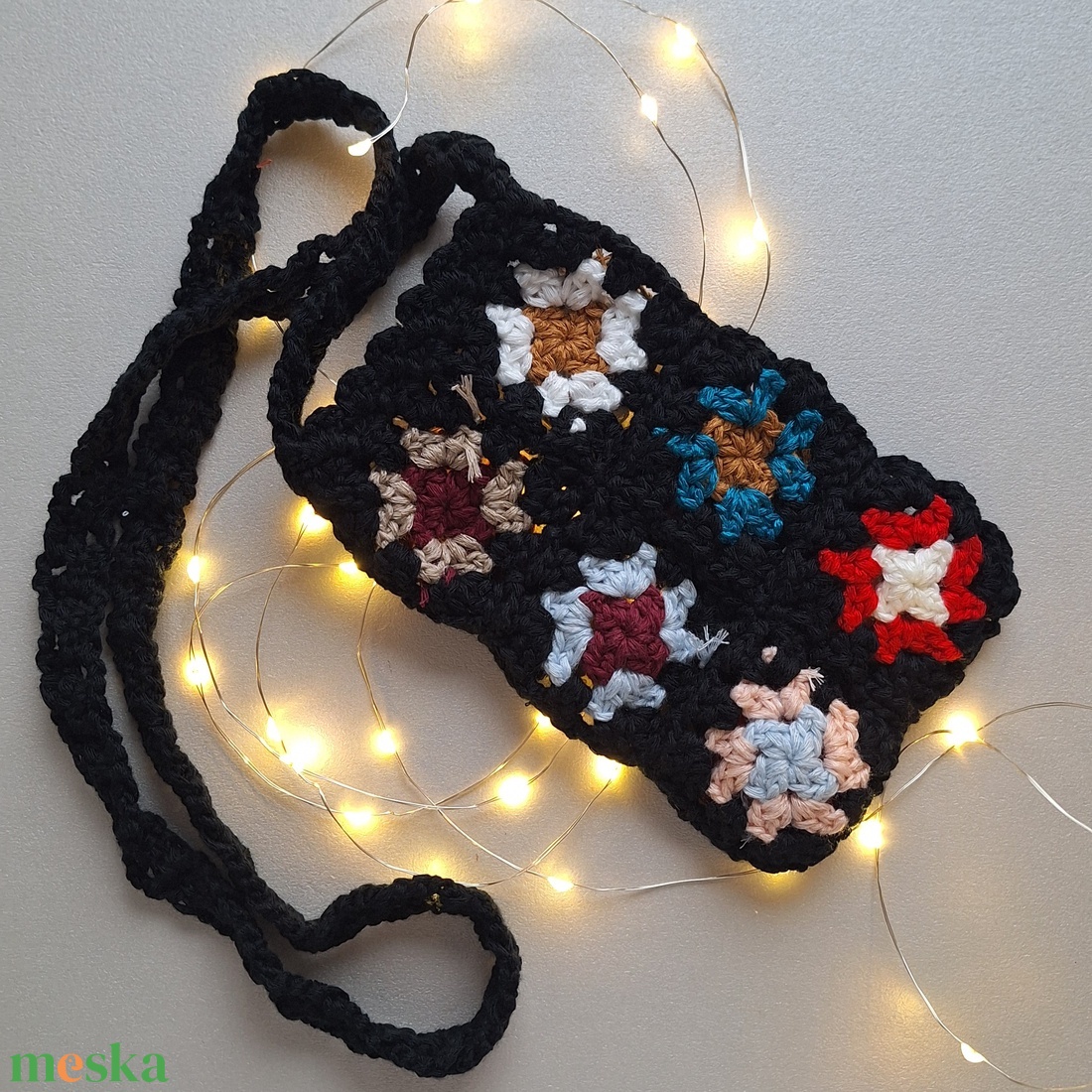 Horgolt kis táska - telefontartó - táska & tok - pénztárca & más tok - telefontok - Meska.hu