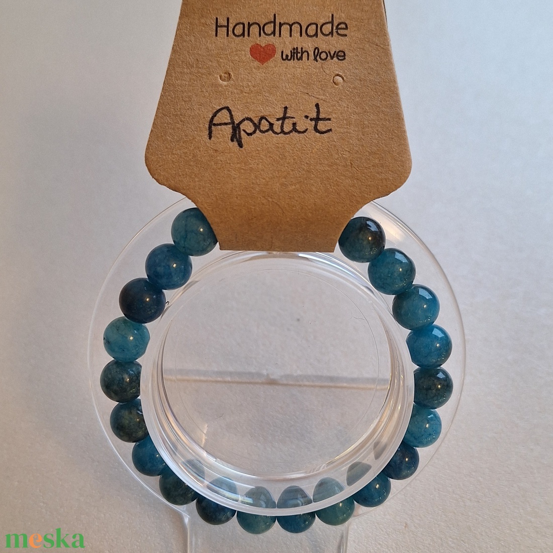 Ásványkarkötő - Apatit - ékszer - karkötő - ásványkarkötő - Meska.hu