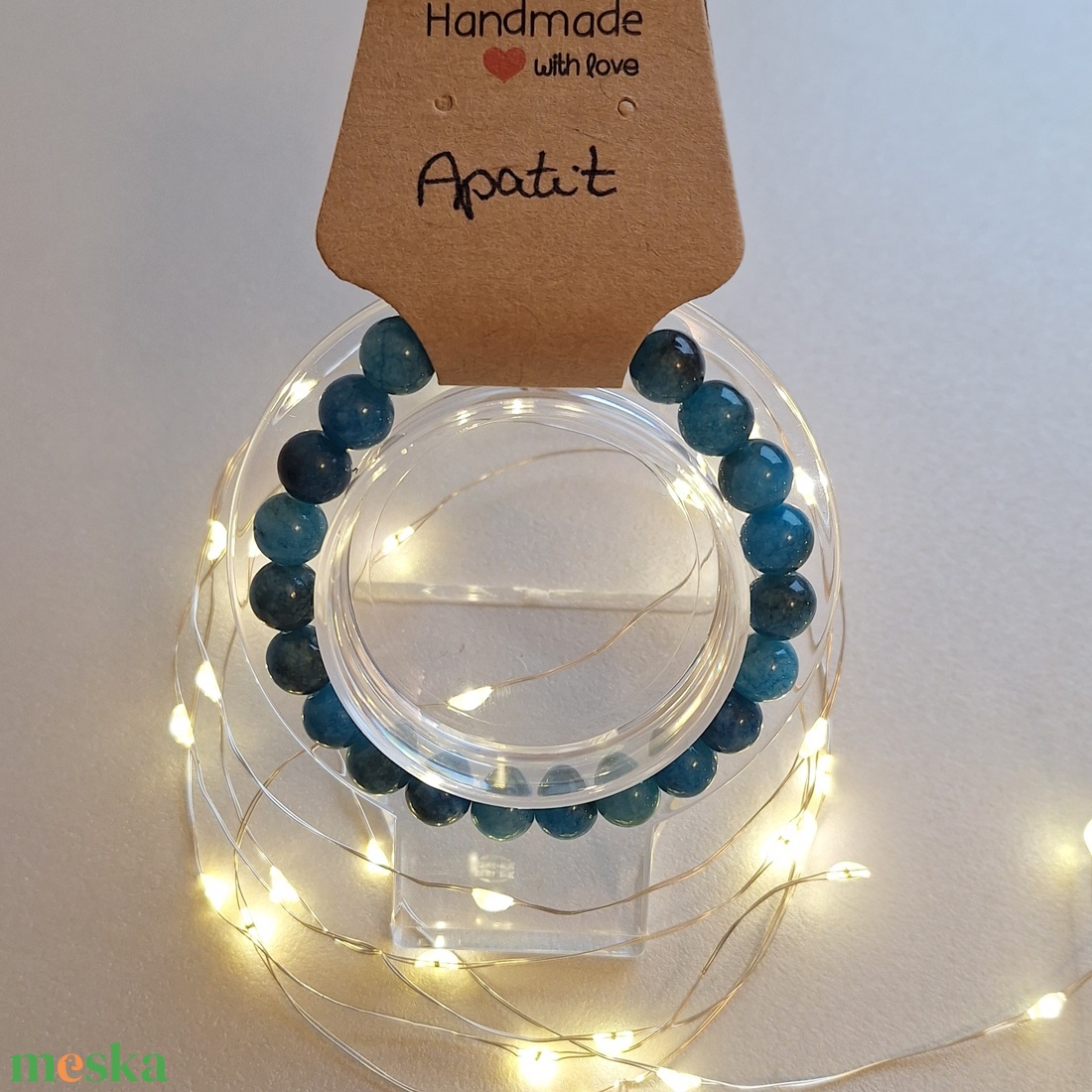 Ásványkarkötő - Apatit - ékszer - karkötő - ásványkarkötő - Meska.hu