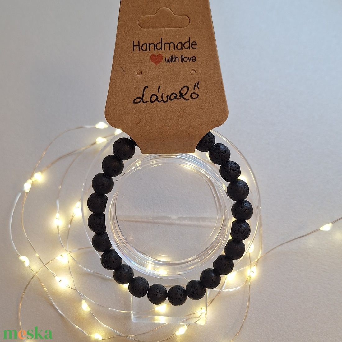 Ásványkarkötő - Lávakő - ékszer - karkötő - ásványkarkötő - Meska.hu