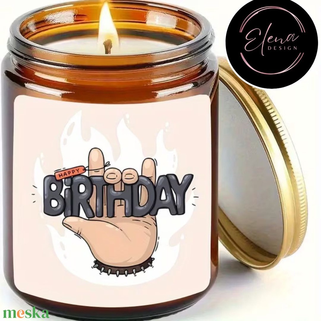 Vagány Boldog szülinapot illatgyertya - levendula illatú - otthon & életmód - gyertya, illat, aroma - gyertya - Meska.hu