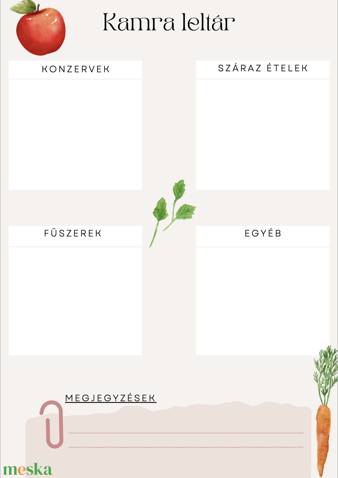 Heti Menü Terv és Kamraleltár - Tervezz és rendszerezz egyszerűen! - művészet - grafika & illusztráció - digitális - Meska.hu