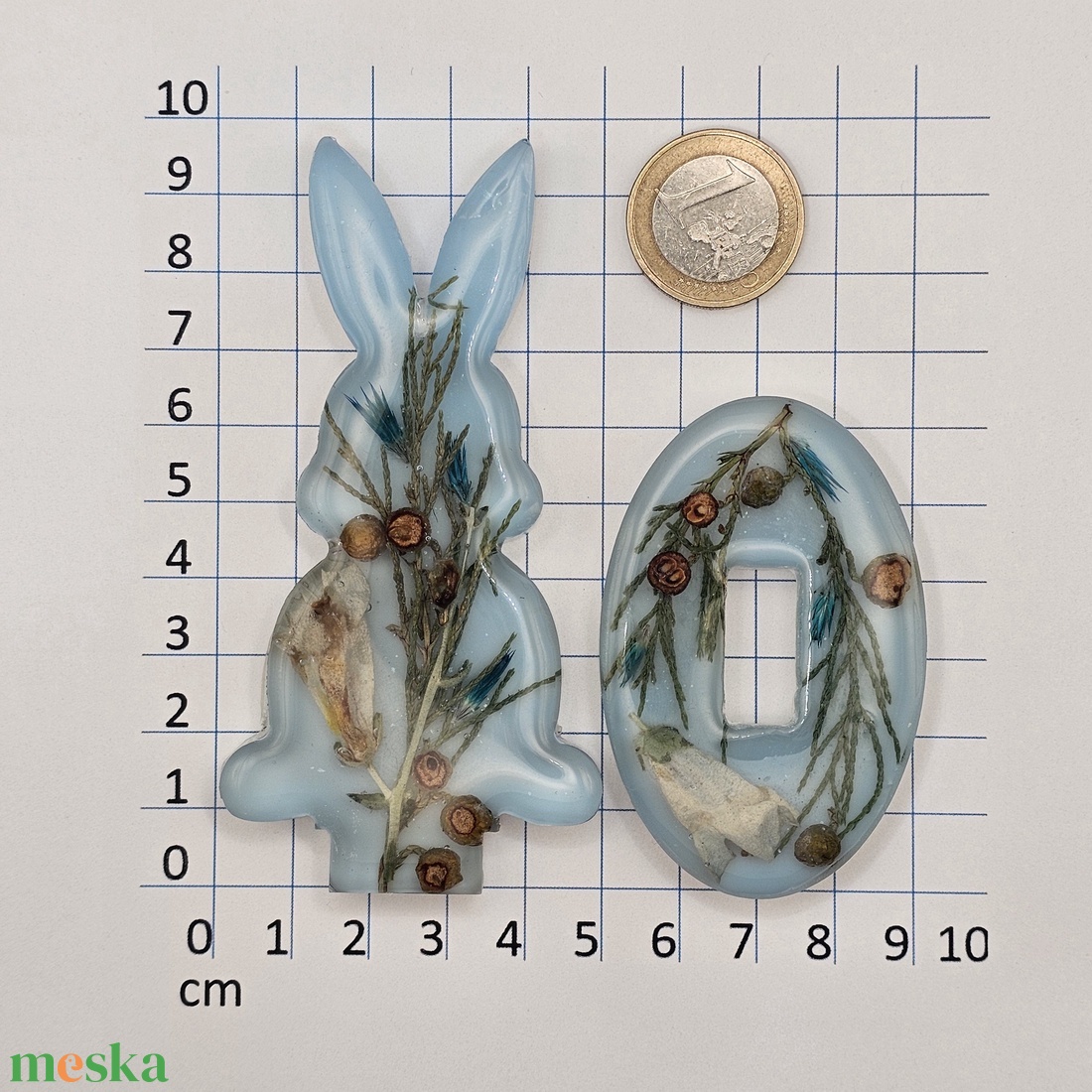 Húsvéti tojásalátét nyuszi � epoxi, valódi szárított virágok - otthon & életmód - dekoráció - húsvéti asztaldíszek - Meska.hu