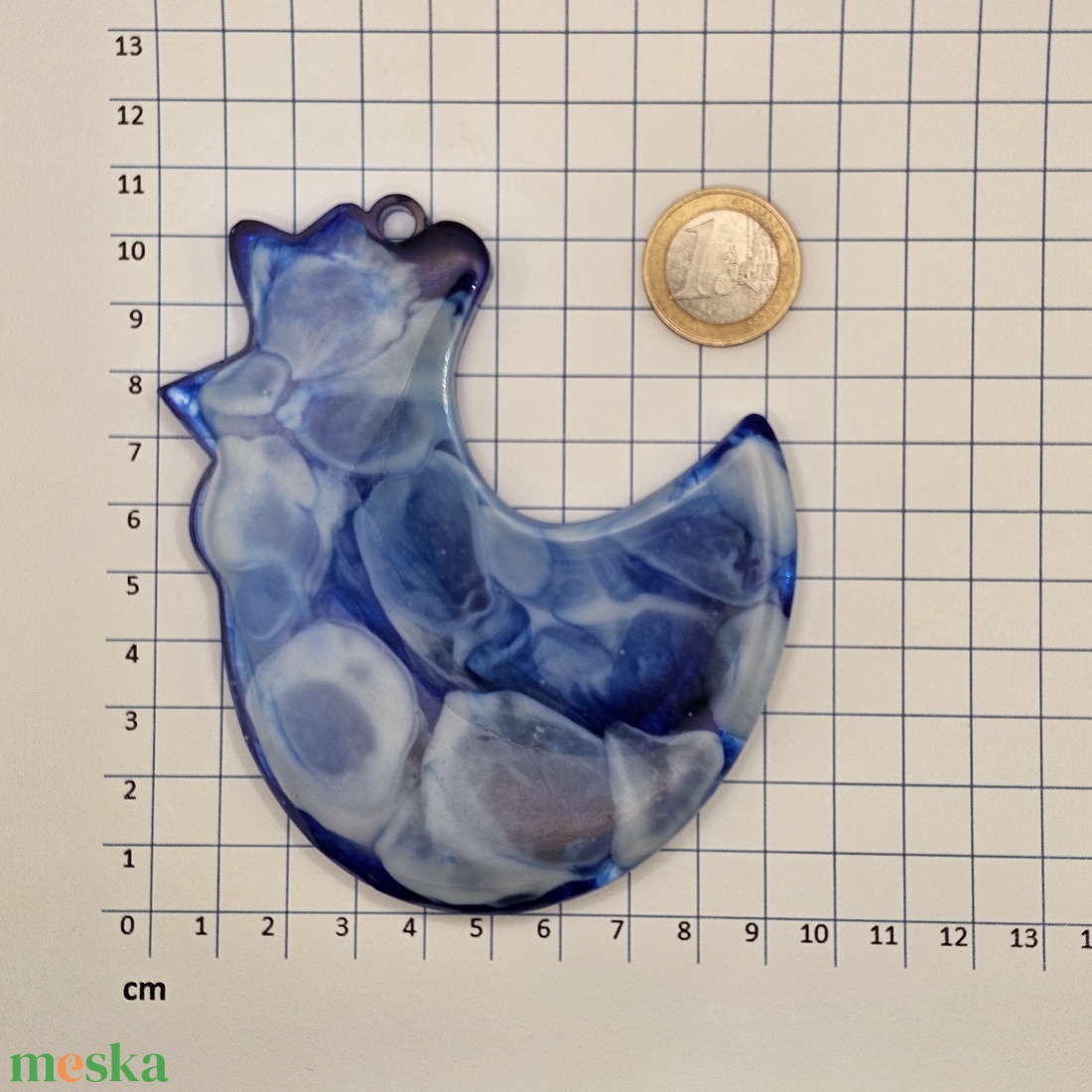 Húsvéti függődísz � kézzel készült epoxi tyúk, kék árnyalatokban - otthon & életmód - dekoráció - húsvéti asztaldíszek - Meska.hu