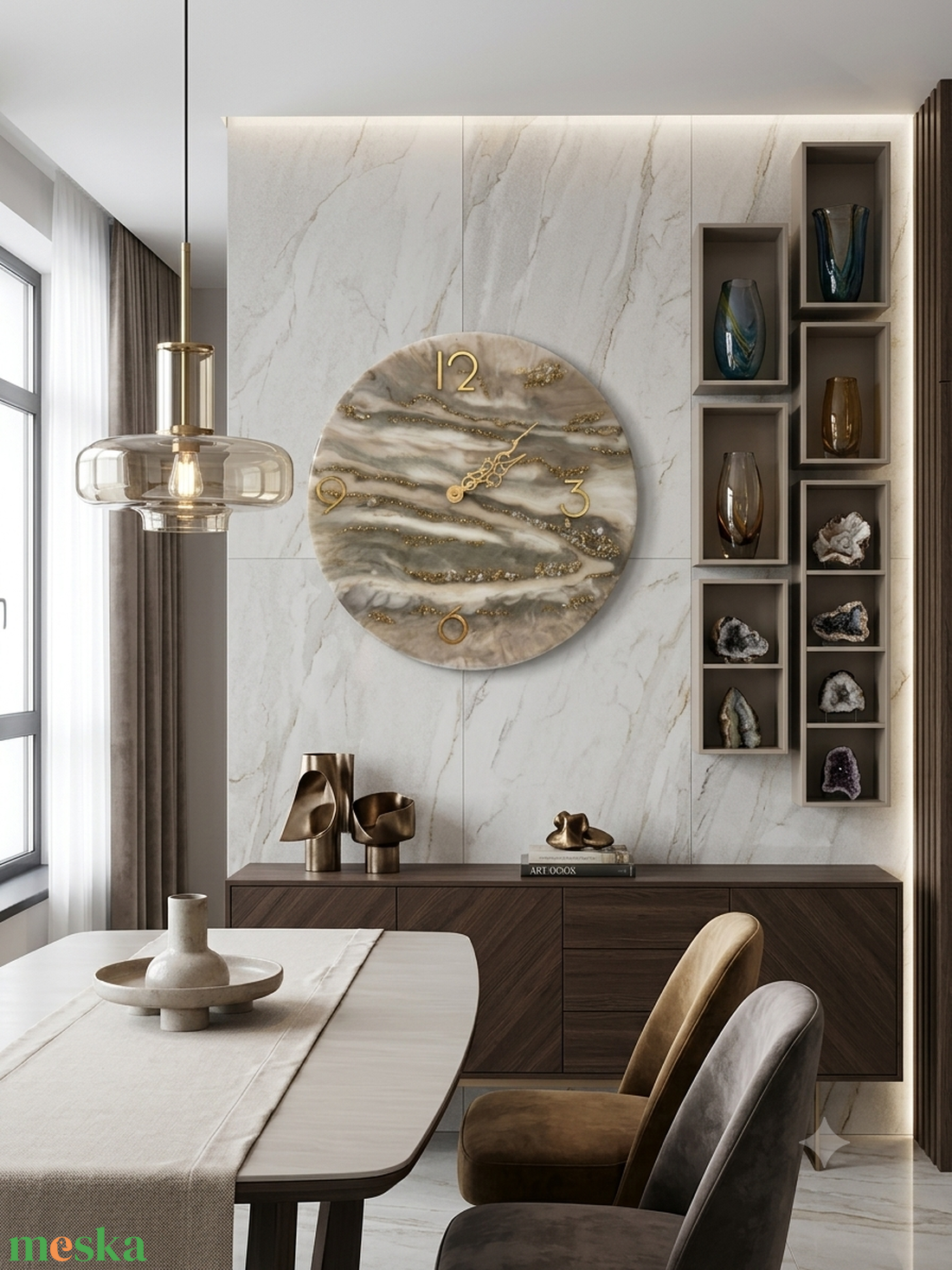 Onyx epoxy falióra � kézzel készült egyedi lakásdekor - otthon & életmód - dekoráció - fali és függő dekoráció - falióra & óra - Meska.hu