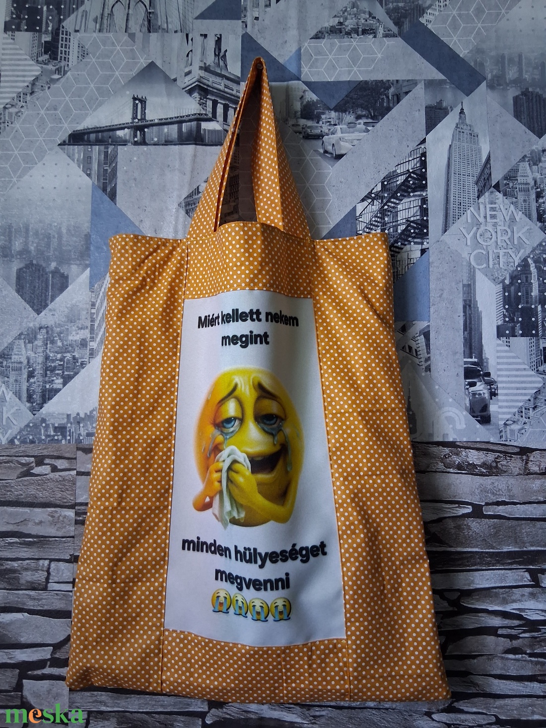 Smile bevásárló táska  - táska & tok - bevásárlás & shopper táska - shopper, textiltáska, szatyor - Meska.hu