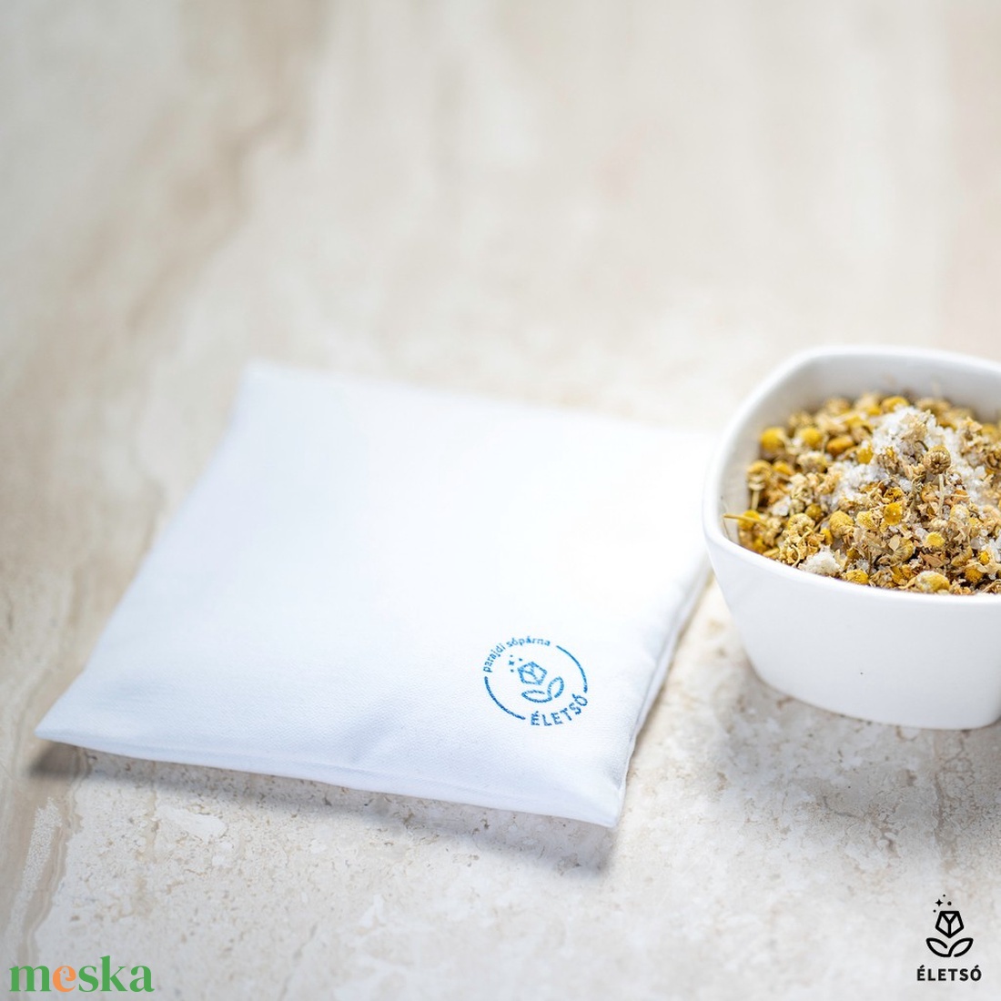 Parajdi sós fülpárna - Kamilla (gyulladáscsökkentő, nyugtató) � A nagyi titkos receptje modern köntösben gyerekeknek - szépségápolás - egészségmegőrzési kellékek - sópárna - Meska.hu