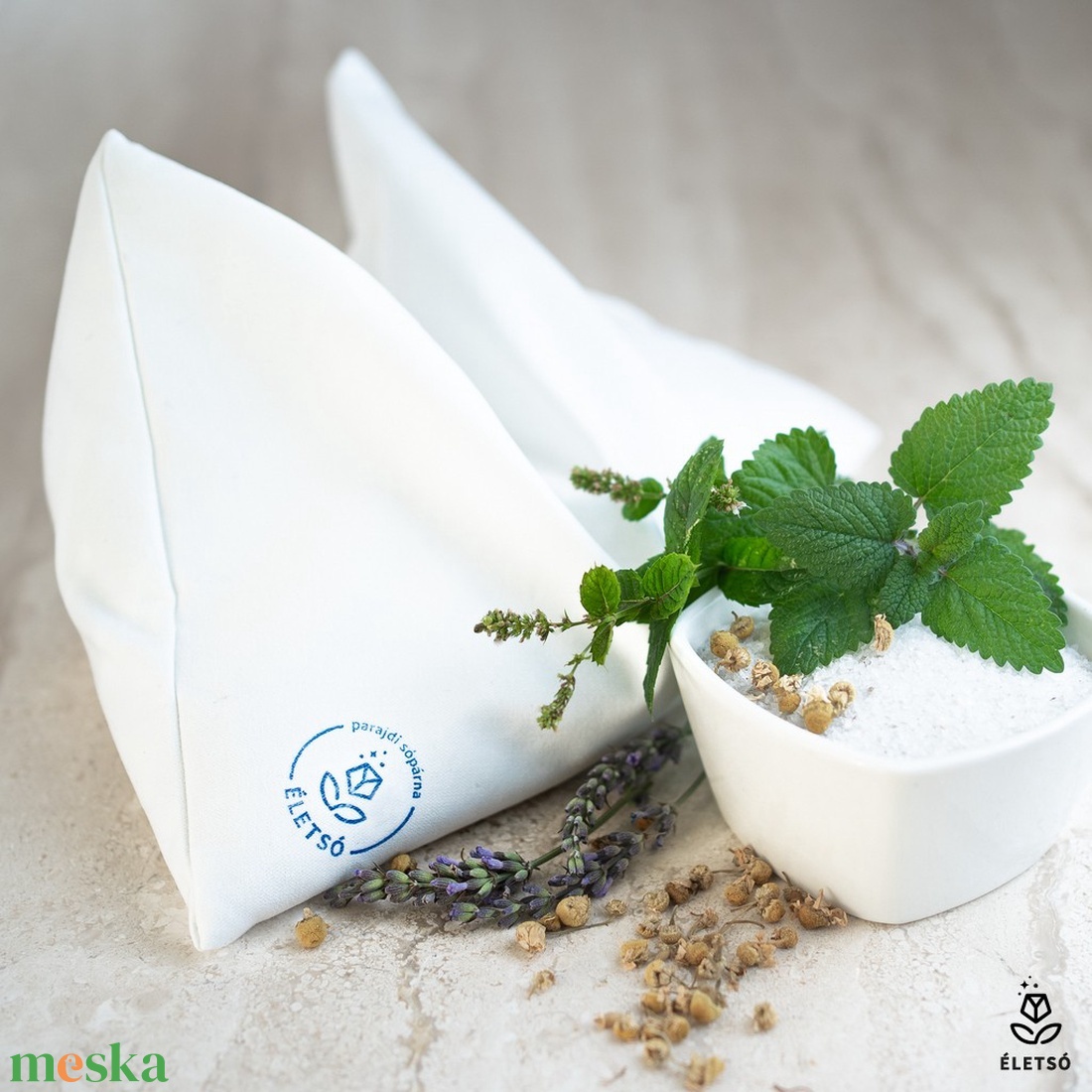  Parajdi sópárna + választható védőhuzattal � 1.5kg erdélyi sóval és 6 féle gyógynövénnyel (aromaterápiás) - szépségápolás - egészségmegőrzési kellékek - sópárna - Meska.hu