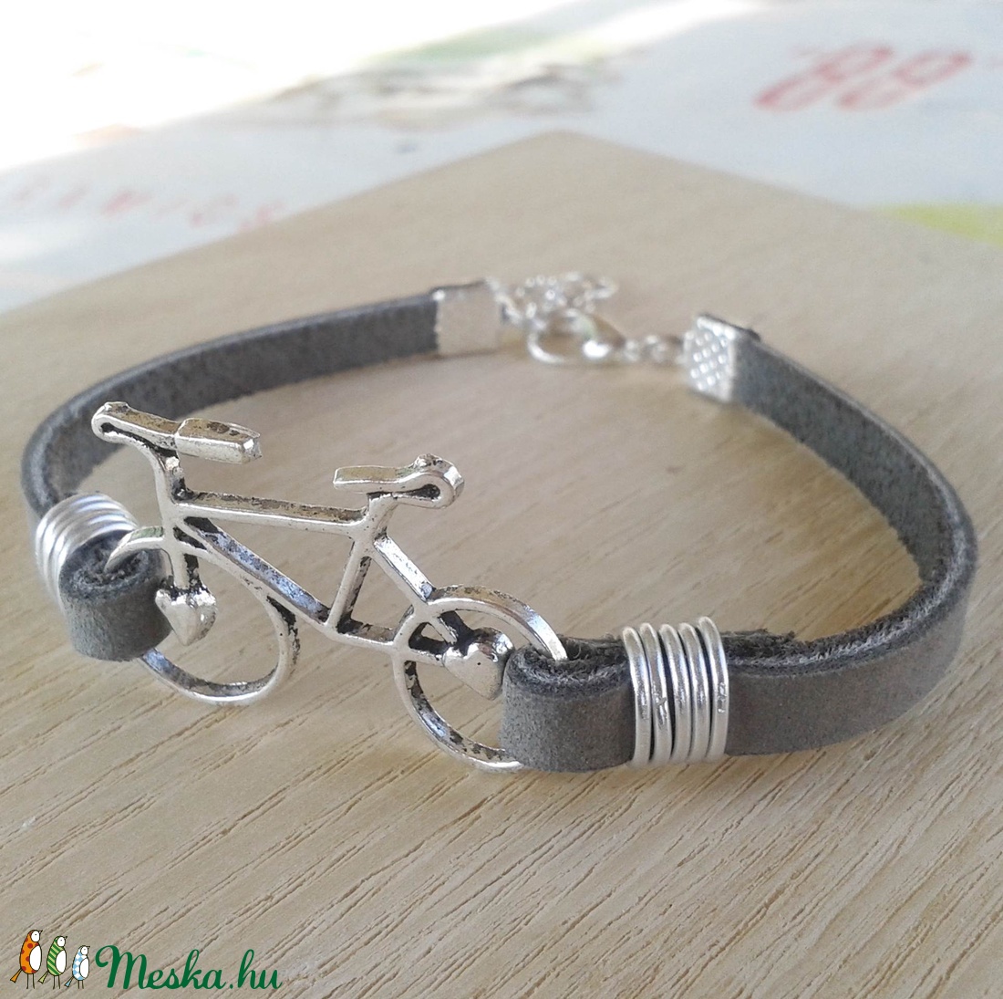 Szürke-ezüst biciklis karkötő -  - Meska.hu