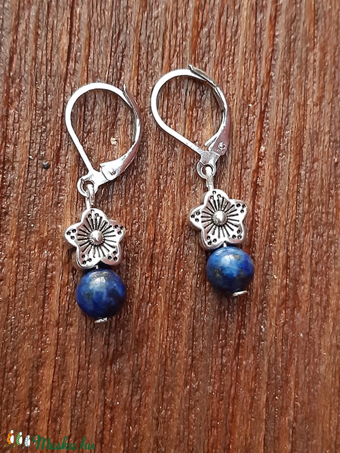 Lapis lazuli-csillagvirág fülbevaló - ékszer - fülbevaló - lógó fülbevaló - Meska.hu Lapis lazuli-csillagvirág fülbevaló - ékszer - fülbevaló - lógó fülbevaló - Meska.hu