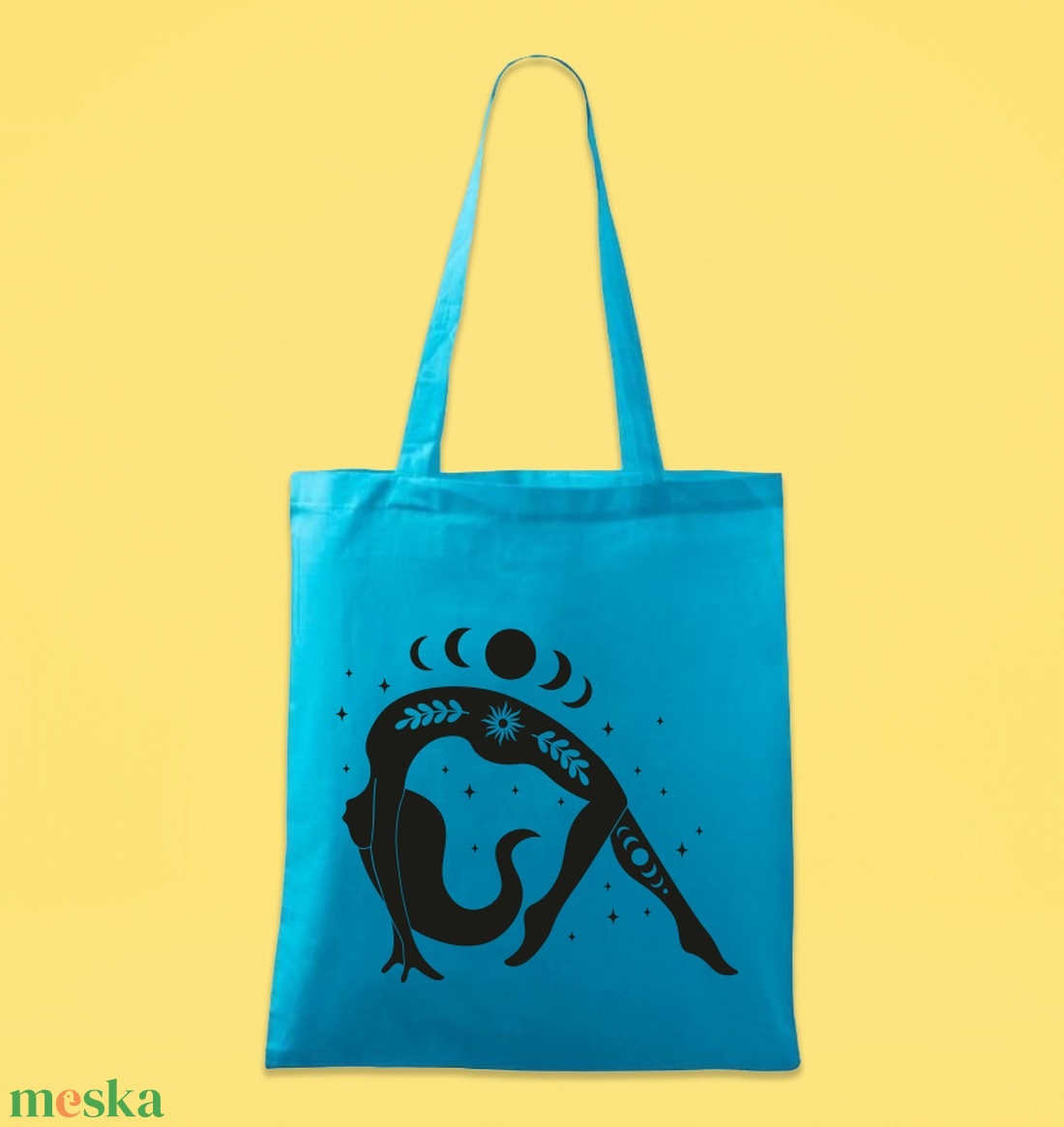 Jógás vászontáska - táska & tok - bevásárlás & shopper táska - shopper, textiltáska, szatyor - Meska.hu