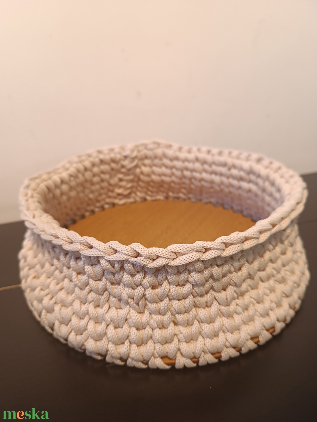 Horgolt kosár - otthon & életmód - dekoráció - asztal és polc dekoráció - asztaldísz - Meska.hu