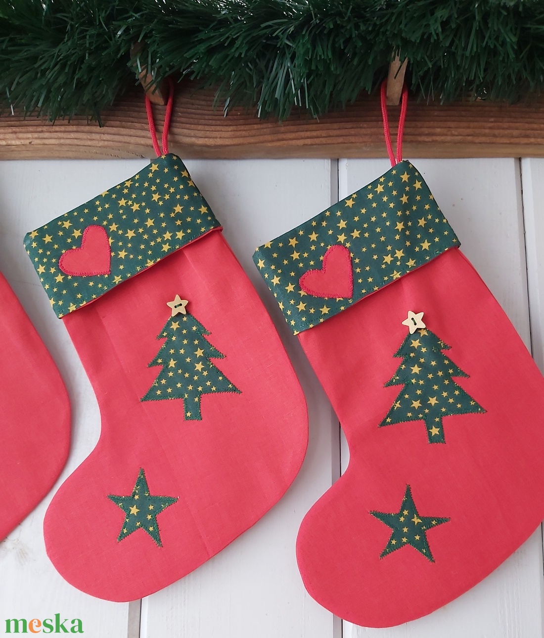 Karácsonyi zokni/csizma - karácsony - karácsonyi lakásdekoráció - karácsonyi lakásdíszek - Meska.hu