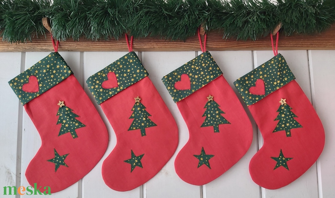 Karácsonyi zokni/csizma - karácsony - karácsonyi lakásdekoráció - karácsonyi lakásdíszek - Meska.hu