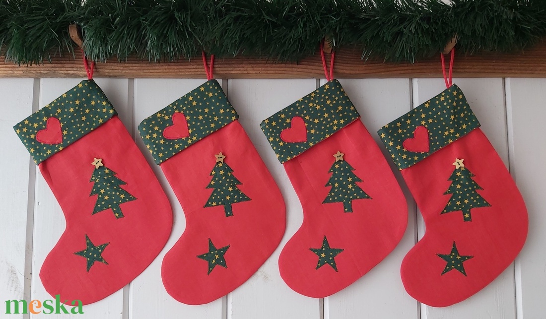 Karácsonyi zokni/csizma - karácsony - karácsonyi lakásdekoráció - karácsonyi lakásdíszek - Meska.hu