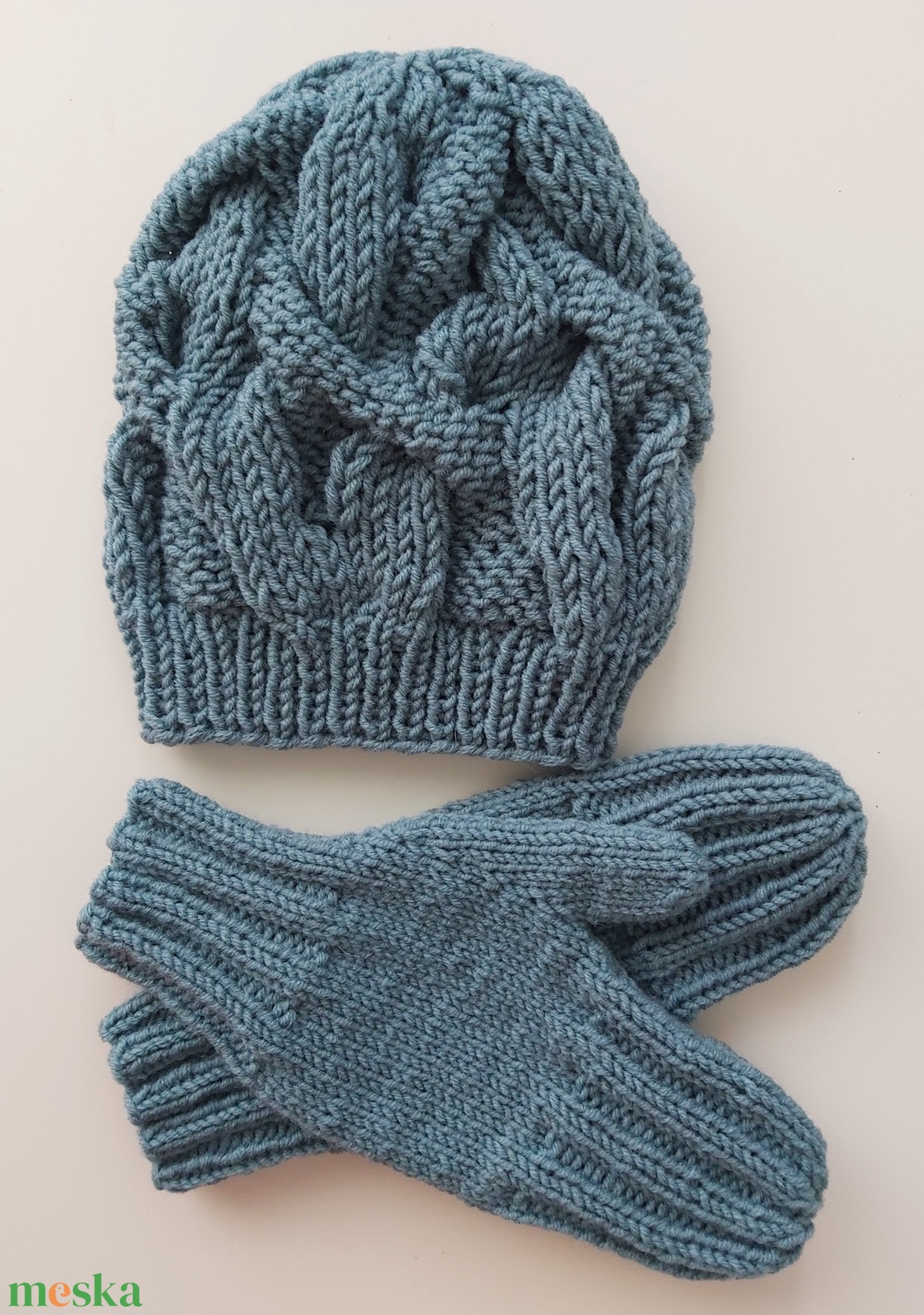 Fantázia, csavart mintás sapka + kesztyű - ruha & divat - sál, sapka, kendő - sapka - Meska.hu