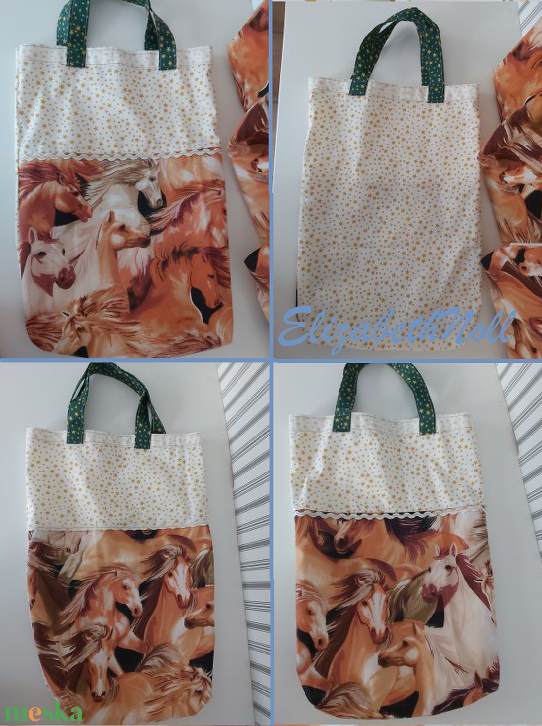 Lovas-csillagos ajándékátadó tasak - táska & tok - bevásárlás & shopper táska - shopper, textiltáska, szatyor - Meska.hu