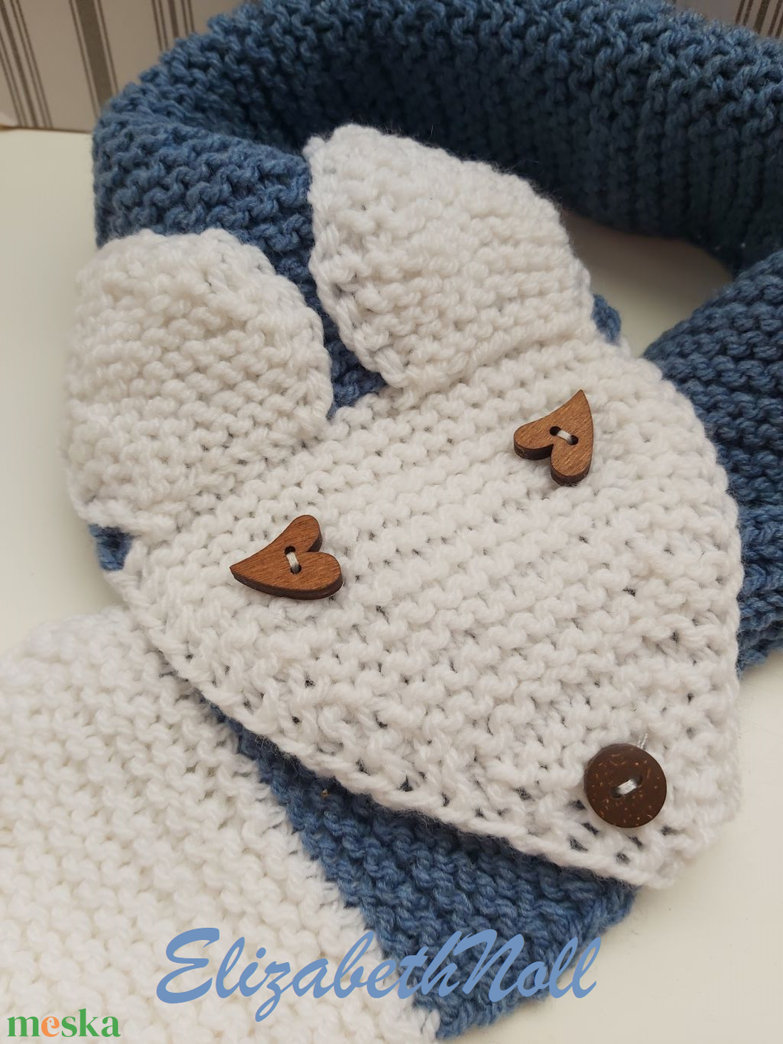 Kékróka-sál gyermek méretben - ruha & divat - sál, sapka, kendő - sál - Meska.hu