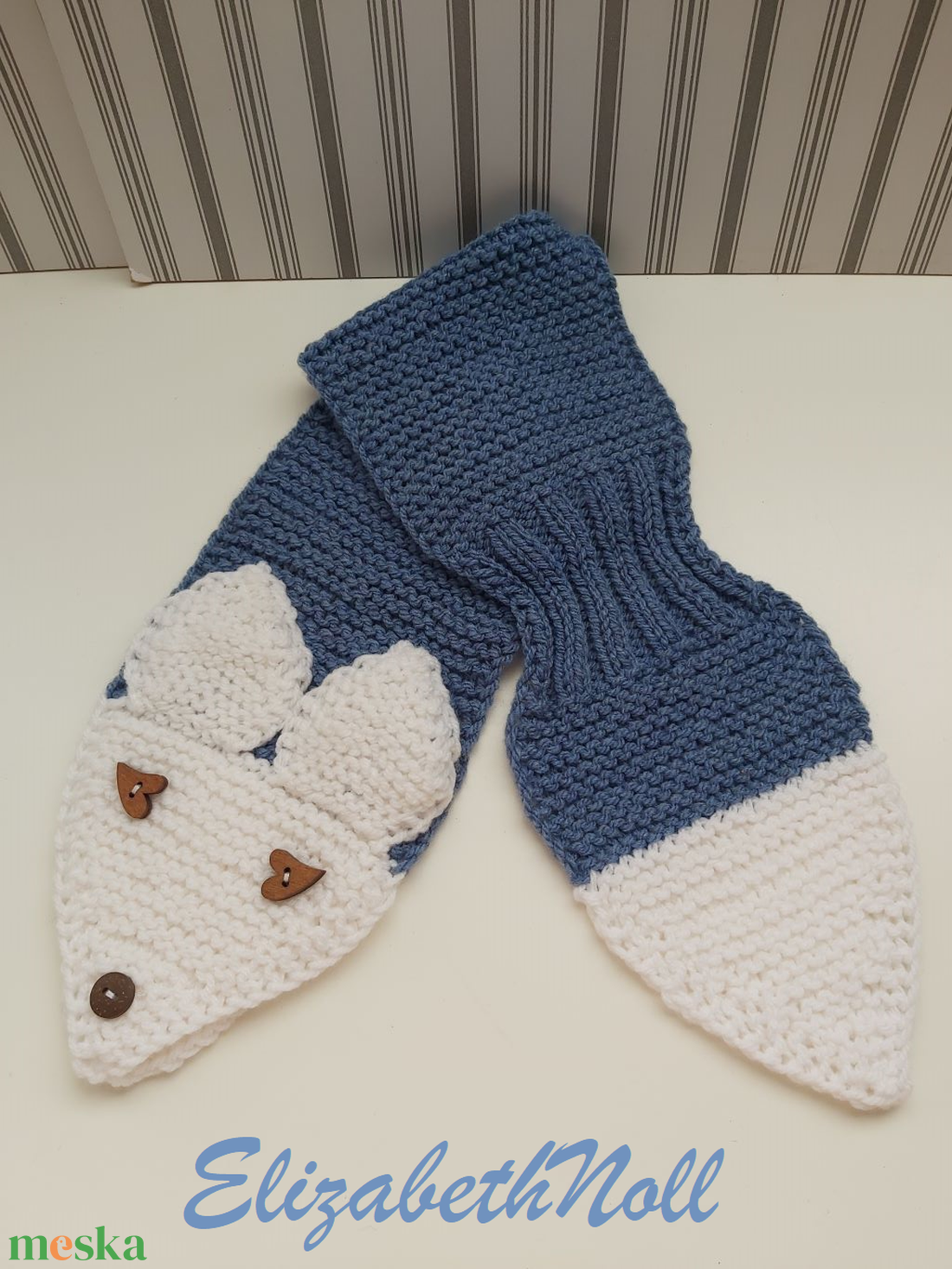 Kékróka-sál gyermek méretben - ruha & divat - sál, sapka, kendő - sál - Meska.hu