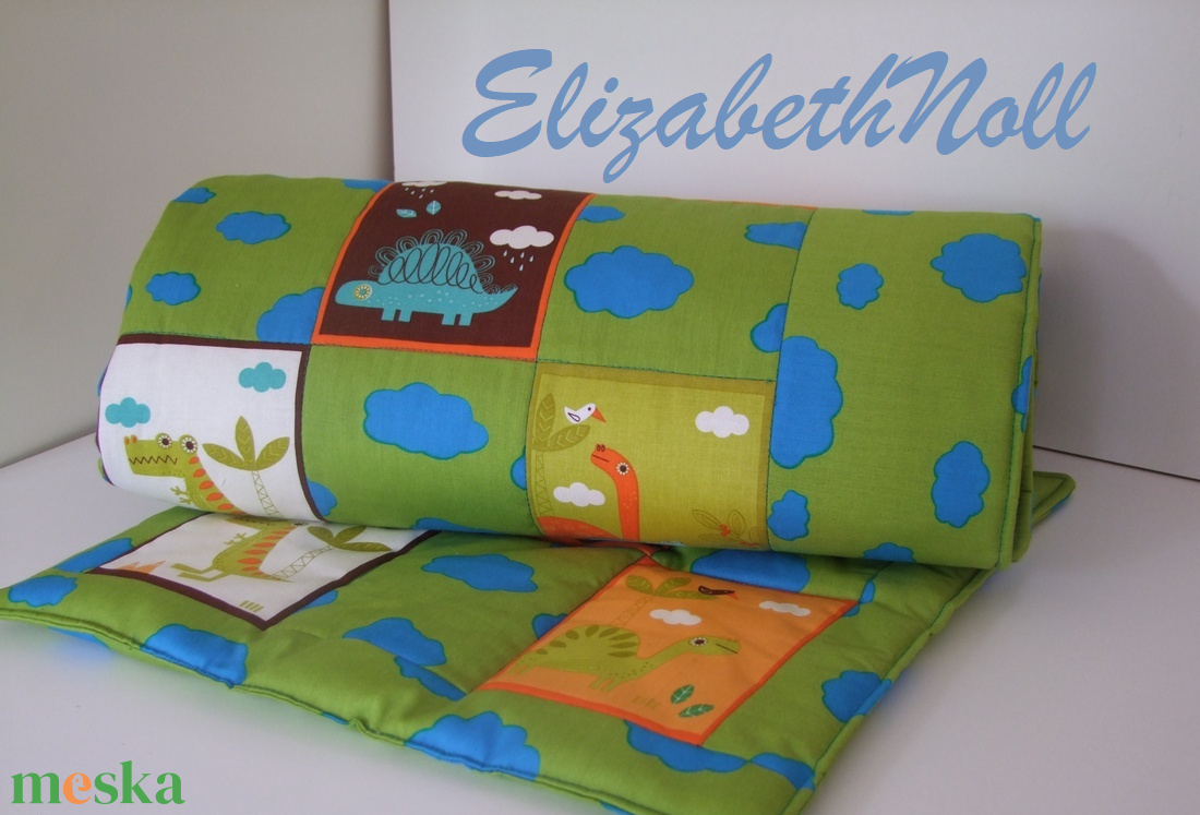 Dínós ágynemű szett - otthon & életmód - babaszoba, gyerekszoba - szett kiságyba - Meska.hu