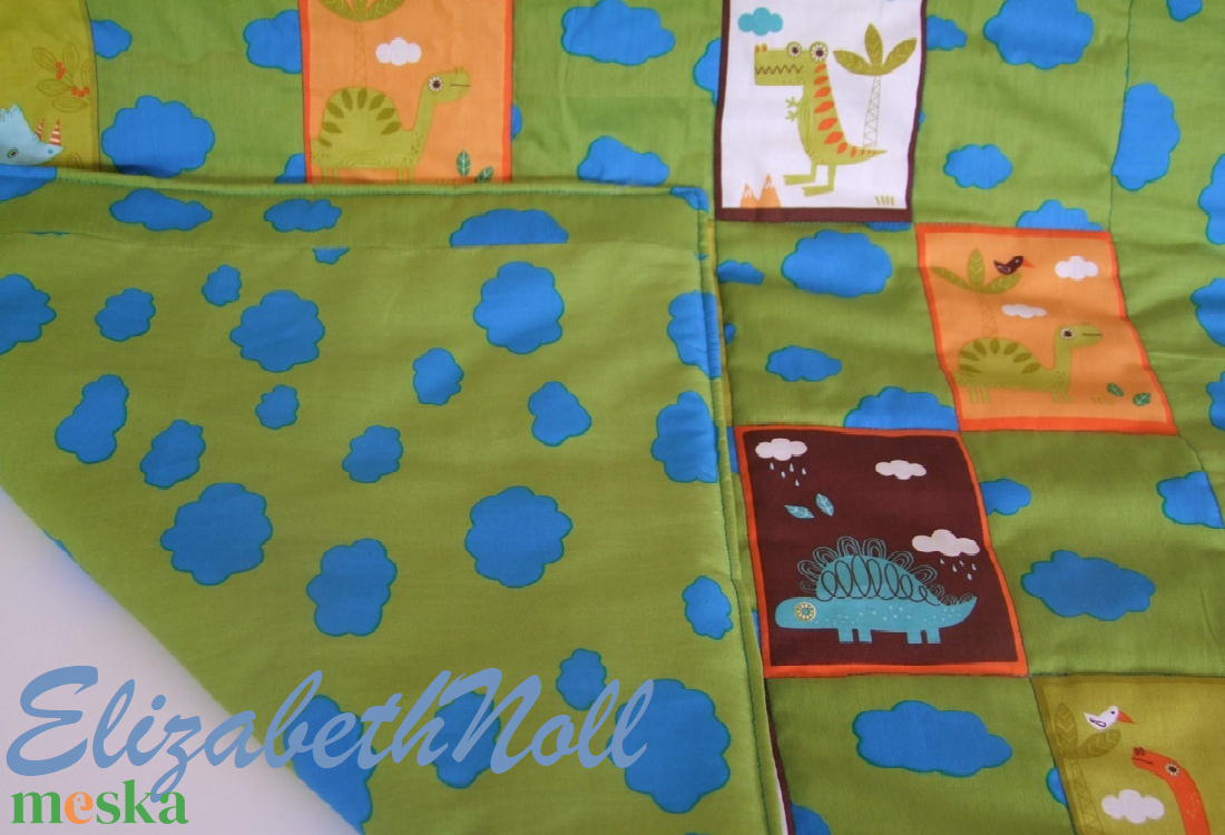Dínós ágynemű szett - otthon & életmód - babaszoba, gyerekszoba - szett kiságyba - Meska.hu