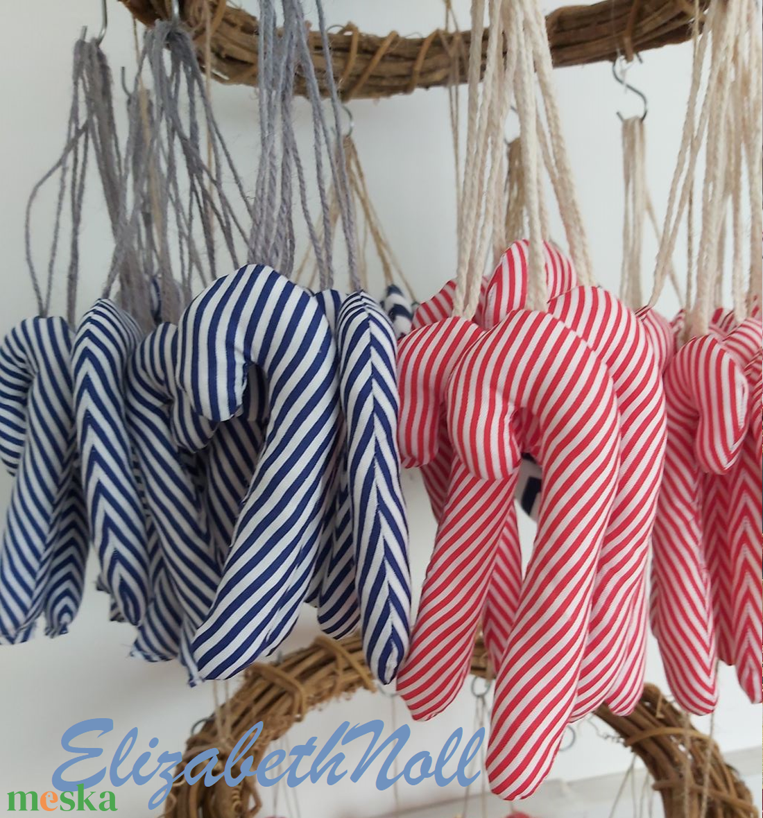 Karácsonyi cukorrúd - karácsony - karácsonyi lakásdekoráció - karácsonyfadíszek - Meska.hu