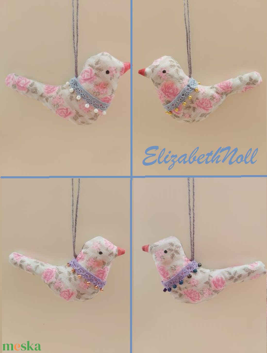 Gyöngyös, csipkés kismadarak - otthon & életmód - dekoráció - ajtó- és ablak dekoráció - ablakdísz - Meska.hu