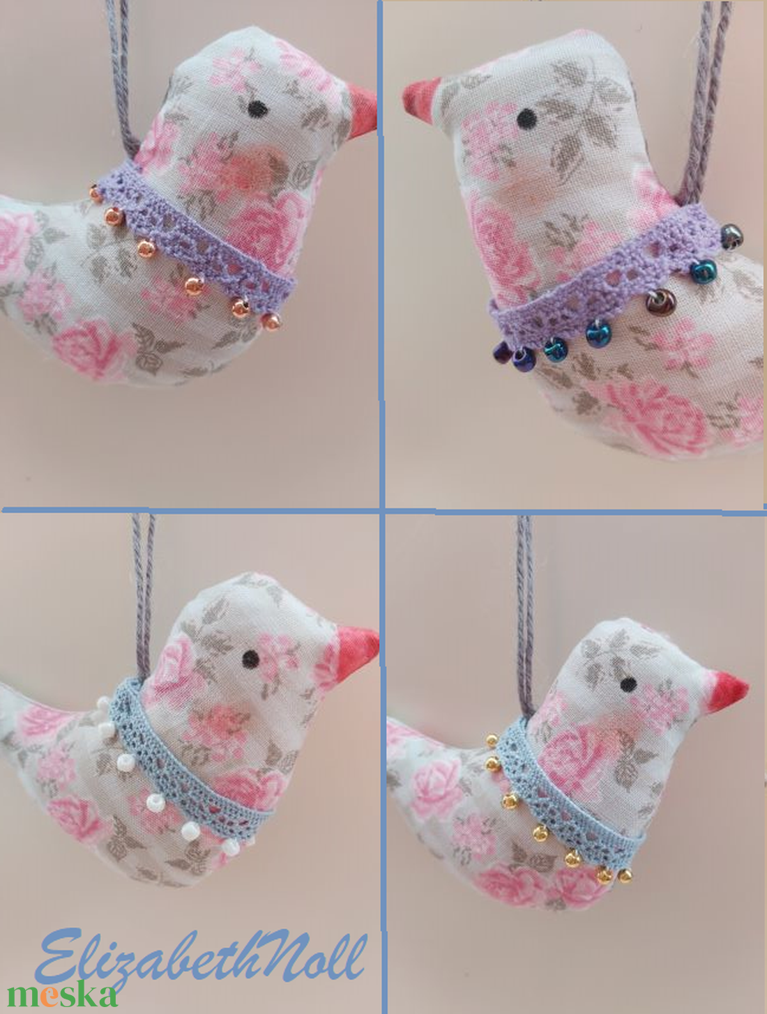 Gyöngyös, csipkés kismadarak - otthon & életmód - dekoráció - ajtó- és ablak dekoráció - ablakdísz - Meska.hu