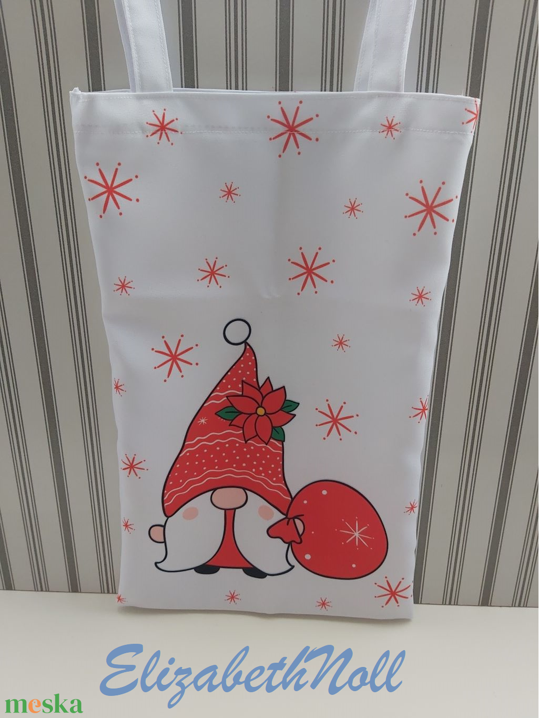 Manó-Mikulásos ajándékátadó tasak - táska & tok - bevásárlás & shopper táska - shopper, textiltáska, szatyor - Meska.hu