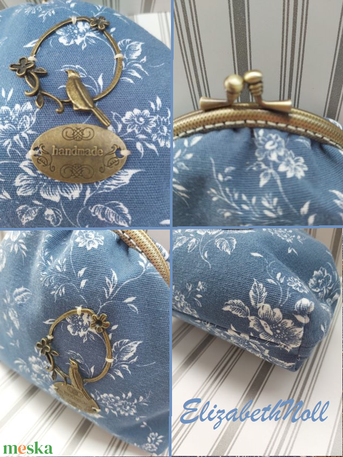 Virágos, madárkás neszesszer - táska & tok - neszesszer - Meska.hu