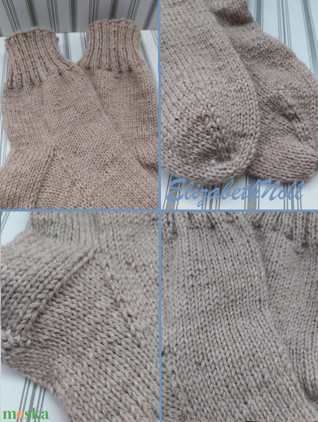  Kézzel kötött, gyapjú  zoknik - ruha & divat - cipő & papucs - zokni - Meska.hu