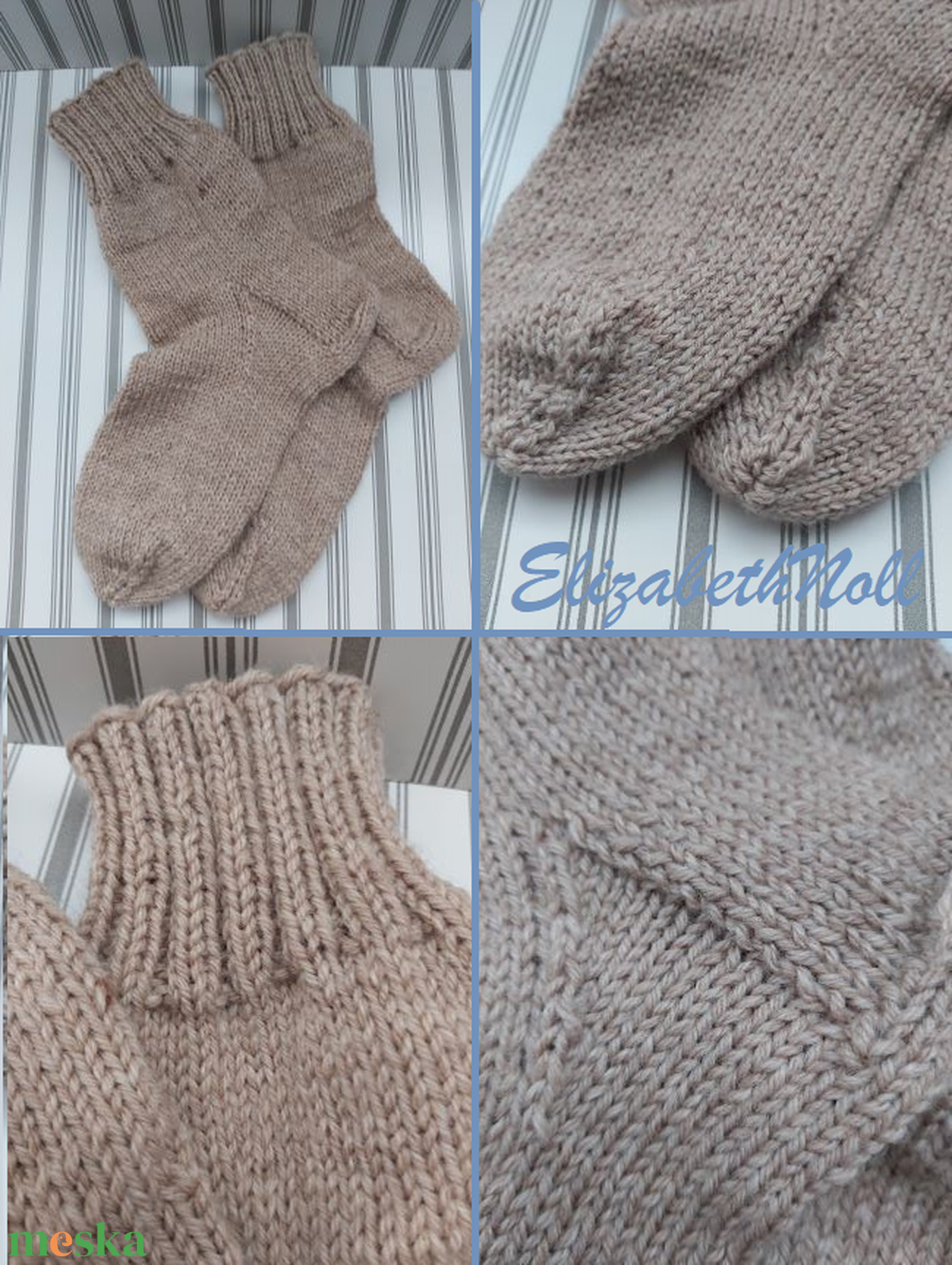  Kézzel kötött, gyapjú  zoknik - ruha & divat - cipő & papucs - zokni - Meska.hu