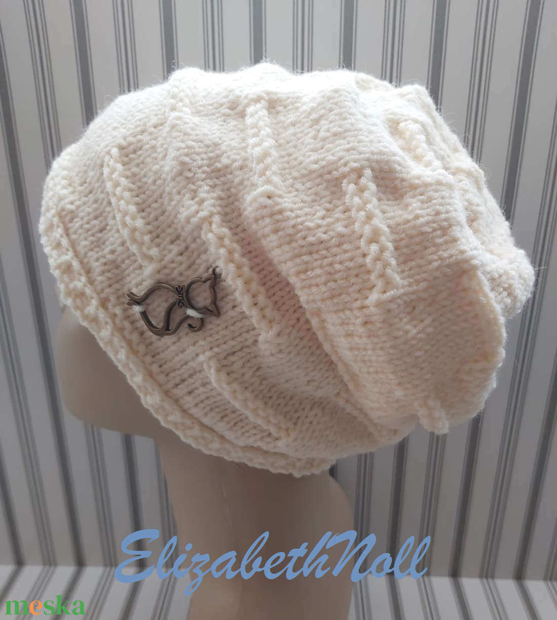 Cicás kötött sapka  - ruha & divat - sál, sapka, kendő - sapka - Meska.hu