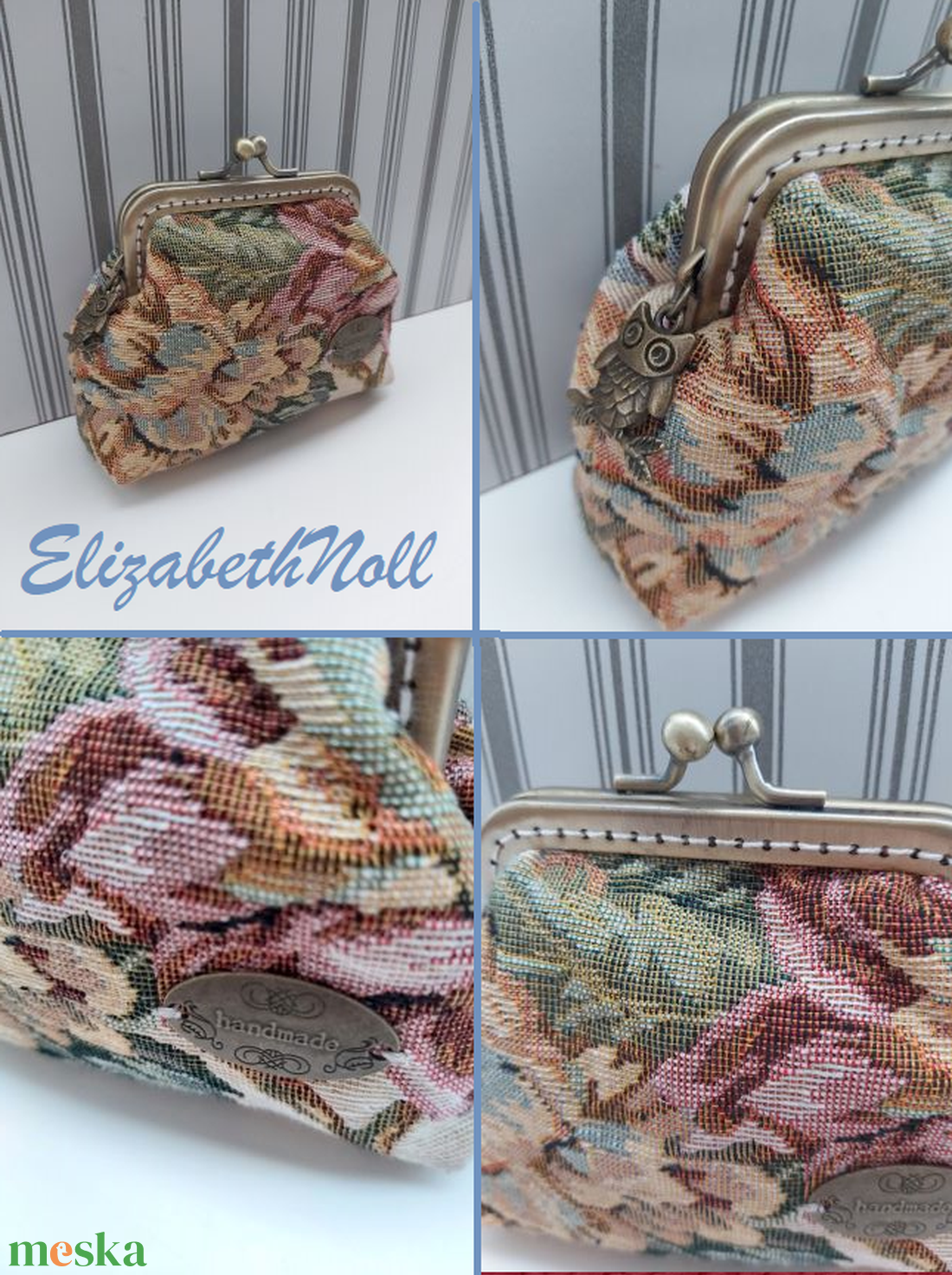 Vintage báj, kézműves elegancia - táska & tok - neszesszer - Meska.hu