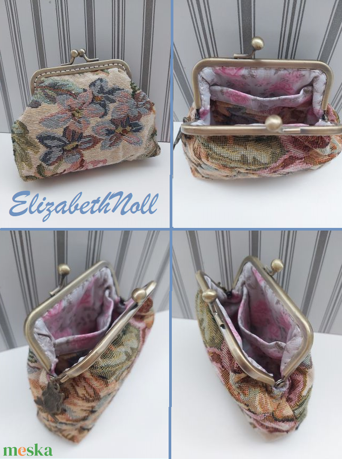 Vintage báj, kézműves elegancia - táska & tok - neszesszer - Meska.hu