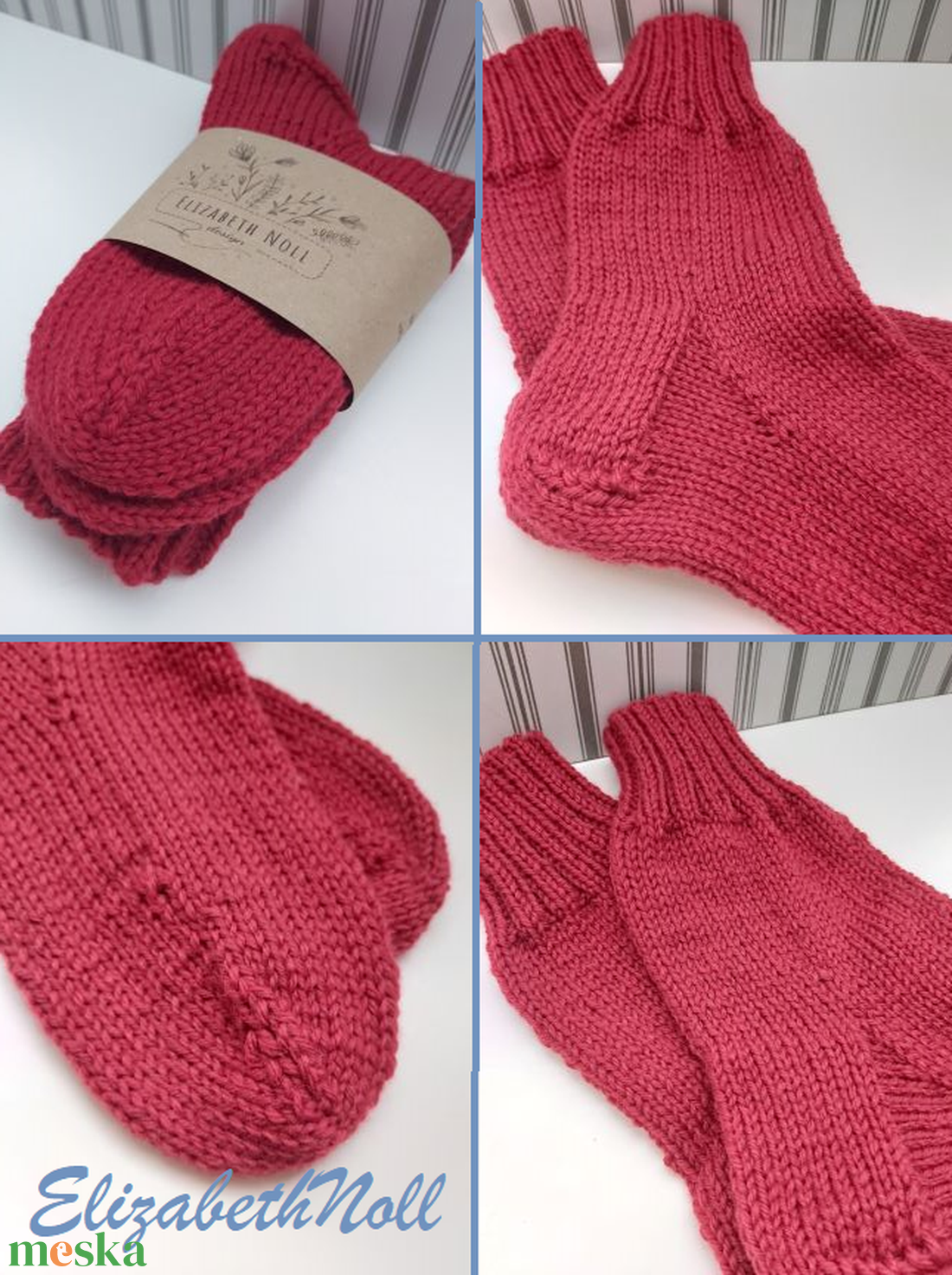 Természetes meleg, természetes stílus - ruha & divat - cipő & papucs - zokni - Meska.hu