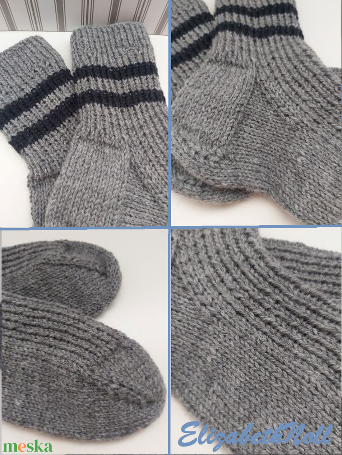 Természetes meleg, természetes stílus - ruha & divat - cipő & papucs - zokni - Meska.hu