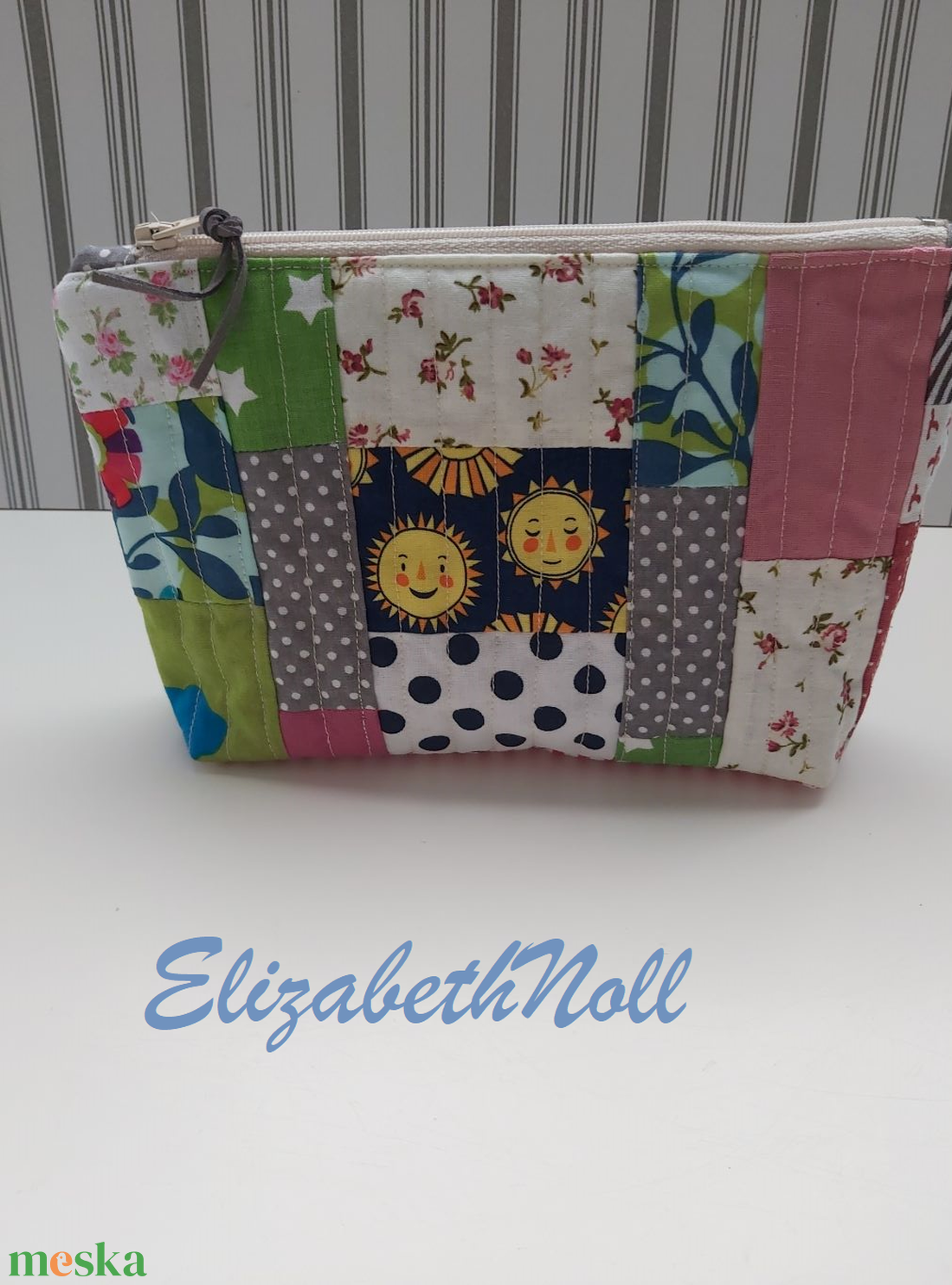 Napocskás patchwork tolltartó, neszesszer - otthon & életmód - papír, írószer - tolltartó & ceruzatekercs - Meska.hu