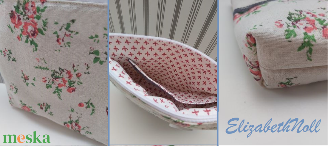 Virágos neszesszer bagollyal - otthon & életmód - papír, írószer - tolltartó & ceruzatekercs - Meska.hu