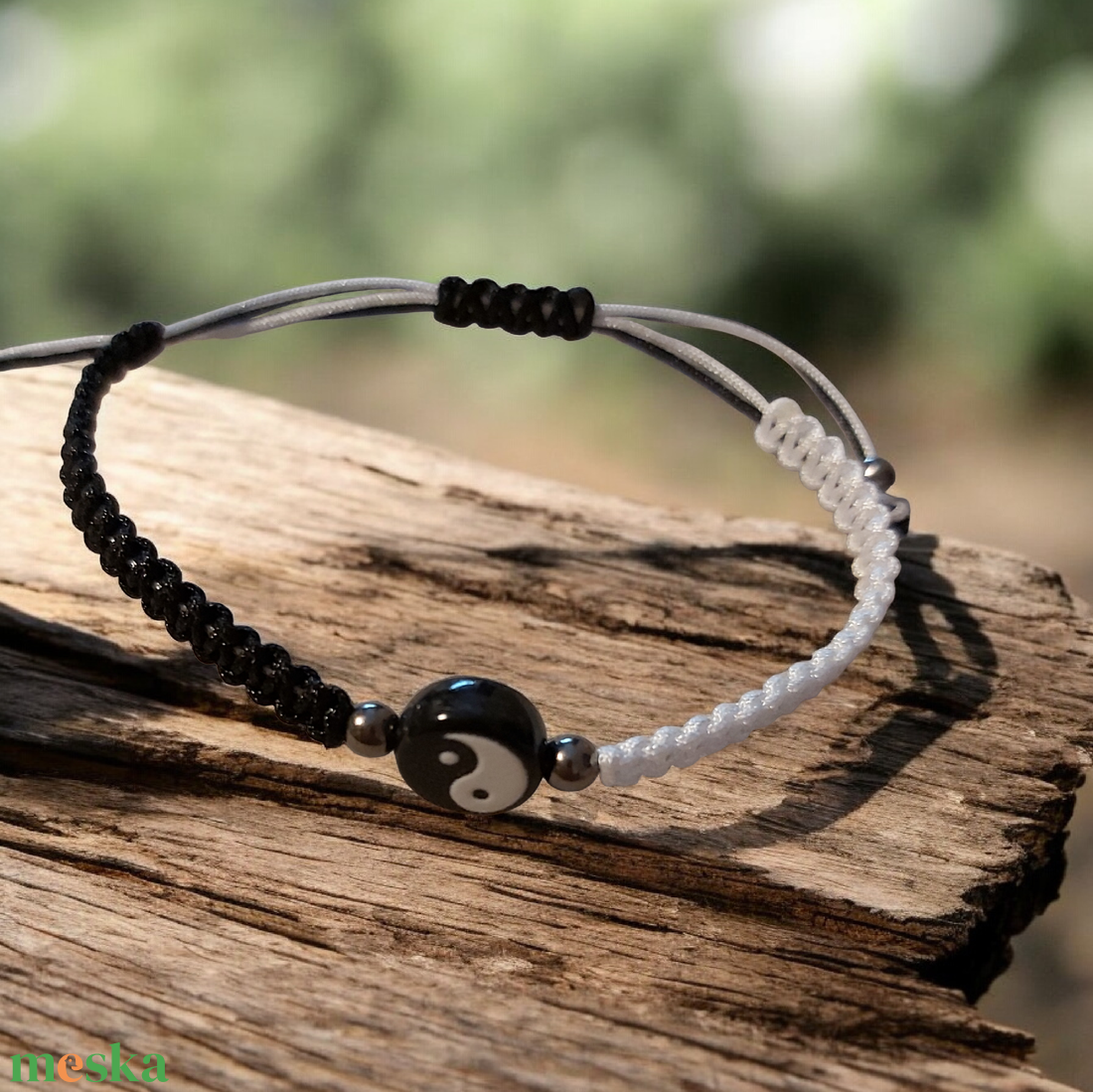 Jin-jang karkötő - ékszer - karkötő - karkötő medállal - Meska.hu