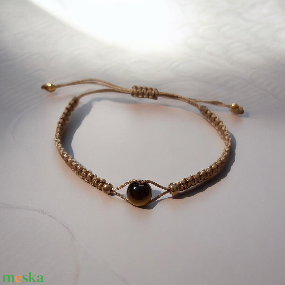 Tigrisszem karkötő - ékszer - karkötő - fonott karkötő - Meska.hu