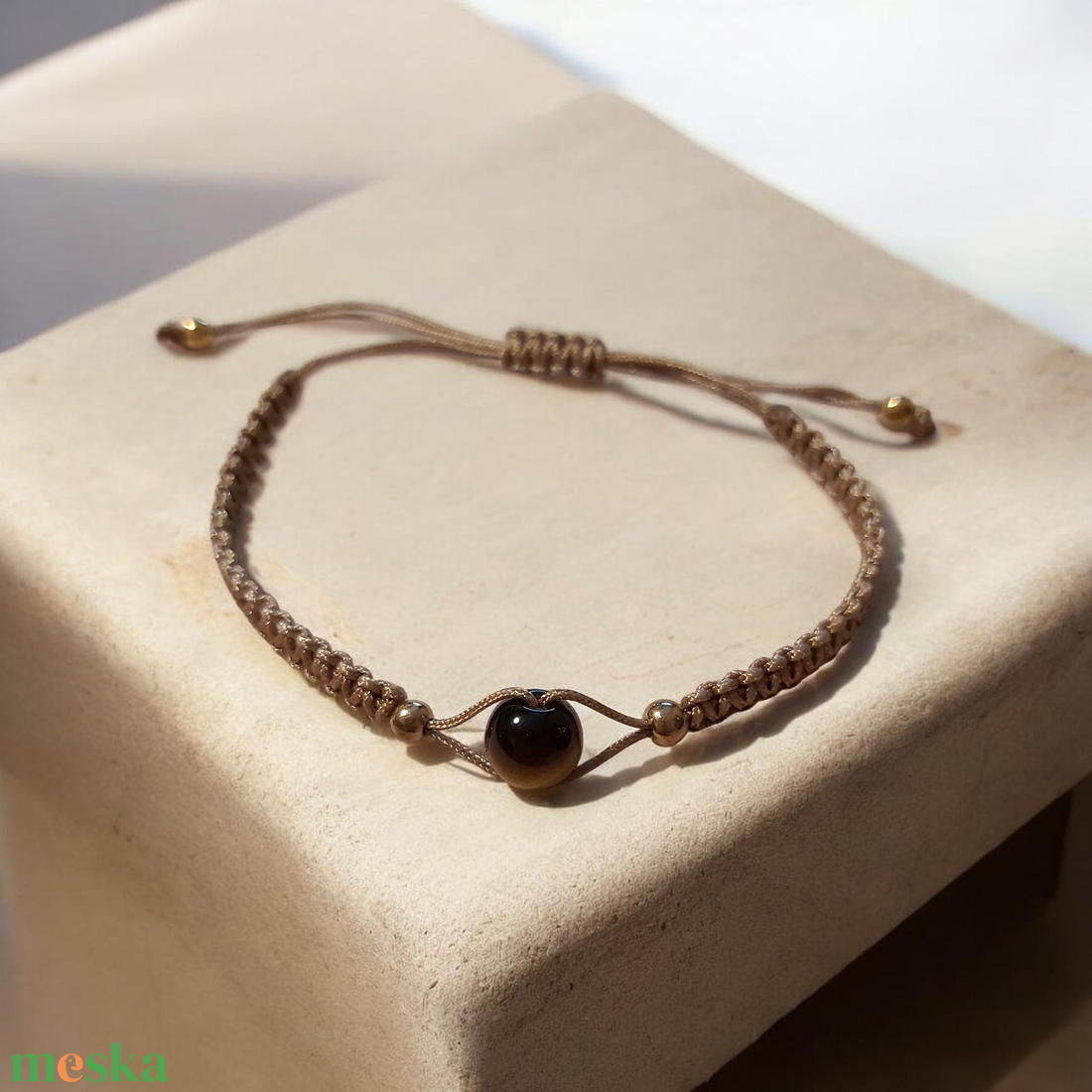 Tigrisszem karkötő - ékszer - karkötő - fonott karkötő - Meska.hu