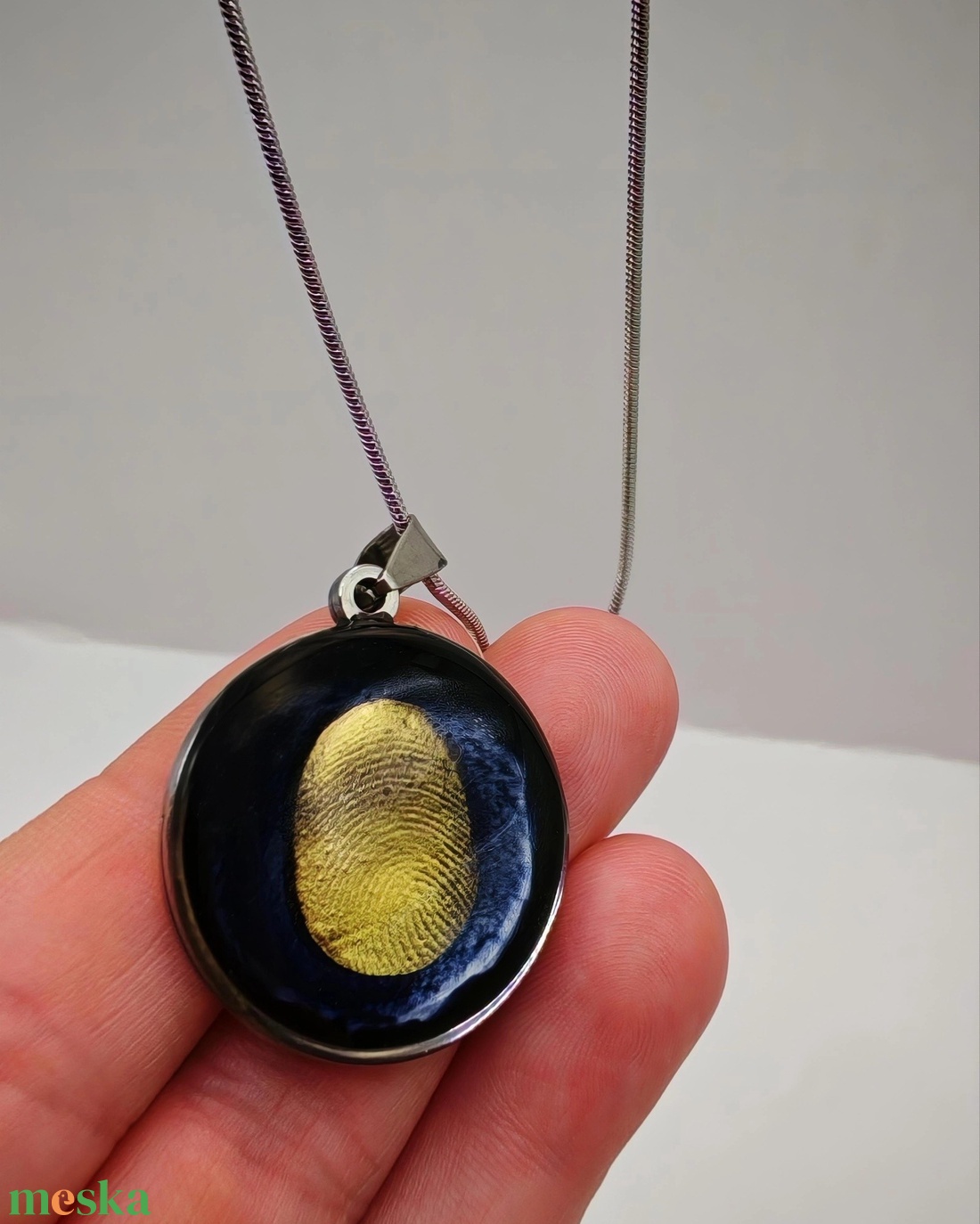 Egyetlen Érintés-ujjlenyomat medál - ékszer - nyaklánc - medálos nyaklánc - Meska.hu